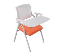 YCVAWEOD Office Chair, Folding Training Chair with Writing Tablet, Home Office Desk Chairs, Ideal for Classroom, Office, Conference(Orange) LWX