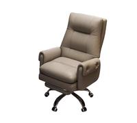 YCVAWEOD Office Chair for Home & Office 360° Swivel Computer Chair with Footrest Adjustable Height Rolling Reception Chair Comfortable Leather Seat LWX