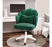 YCVAWEOD Office Chair Girls Home Office Chair,Velvet Petal Desk Chair 360° Swivel Chair Modern Vanity Chair with Cushion (Green a 60x63x71) LWX