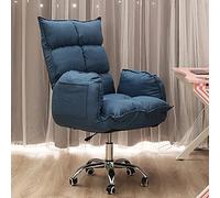 YCVAWEOD Office Chair High-Back, Adjustable Reclining Faux Leather Desk Chair, Comfortable & Stylish, 52X68X110 Cm - Grey (Cotton & Pink) LWX