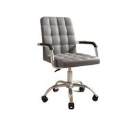 YCVAWEOD Office Chair Home, Pu Leather Soft Cozy Desk Chair With Wheels And Armrest, Mid Back Swivel Adjustable Home Desk Chair For Living Bedroom Comfy Computer Chair(Black) LWX