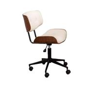 YCVAWEOD Office Chair Home, Rotating With Adjustable Retro Leather Comfortable Wooden Small Suitable For Home Comfy Computer Chair() LWX