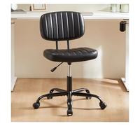 YCVAWEOD Office Chair Leather Swivel Adjustable Height with Wheels for Home and Task Use LWX