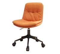 YCVAWEOD Office Chair Modern Armless Home With Swivel Wheels For Upholstered Executive Task Chair In Orange Color LWX