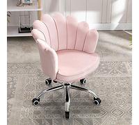 YCVAWEOD Office Chair Modern Mid-back Swivel Chair Elegant Reception Chair For Bedroom Living Women, Petal Computer Chair Height Adjustable Desk Chair,Velvet Office Chair-Grey 60x77-85cm(24x LWX