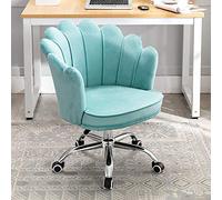 YCVAWEOD Office Chair Modern Mid-Back Swivel Chair Elegant Reception Chair for Bedroom Living Women, Petal Computer Chair Height Adjustable Desk Chair,Velvet Office Chair-Grey 60x77-85cm(24x LWX