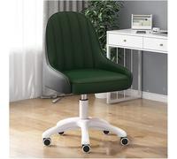 YCVAWEOD Office Chair Modern Padded Swivel Vanity Chair With Wheels And Adjustable Height For Home Office Faux Leather Accent Chair In Green LWX