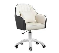 YCVAWEOD Office Chair - Modern Swivel Desk Chair with Comfy Upholstered Mid-Back, Adjustable Rolling Vanity Chair for Home & Office (Gray) LWX