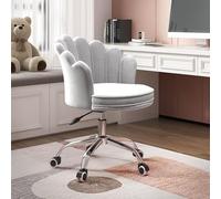 YCVAWEOD Office Chair Modern Velvet Home Backrest 366 Swivel Height Adjustable Armless Task Chair For Makeup Desk Study LWX