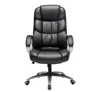 YCVAWEOD Office Chair,PU Leather Recliner,s High Back Computer ArmBlack Adjustable Tilt Lock Swivel,Black LWX