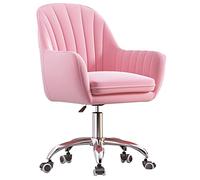 YCVAWEOD Office Chair Velvet Executive Desk Chair Small Chair for Desk Adjustable Height Swivel Chair with Wheels for Living Room, Make-up, Studying LWX