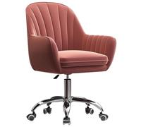 YCVAWEOD Office Chair Velvet Executive Desk Chair Small Chair for Desk Adjustable Height Swivel Chair with Wheels for Living Room, Make-up, Studying(#4) LWX