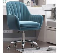 YCVAWEOD Office Chair Velvet Office Chair Adjustable Lifting Desk Chairs with Castors Chair Load 200 Kg Computer Chair(Blue1) LWX