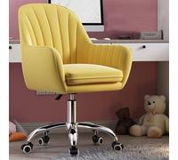YCVAWEOD Office Chair Velvet Office Chair Adjustable Lifting Desk Chairs with Castors Chair Load 200 Kg Computer Chair(Yellow) LWX