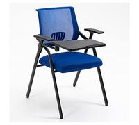 YCVAWEOD Office Chair with Desk Attachment Lumbar Support Mesh Foldable Computer Chair for Adults and Students Right-Handed Tablet Arm & Cup Holder Blue Steel Frame LWX