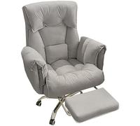 YCVAWEOD Office Chair with Lumbar Support Adjustable High Back Swivel Desk Chair Executive Work Chair with Armrests - Light Gray Color with Headrest LWX