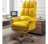 YCVAWEOD Office Chair with Wheels, Adjustable PU Leather Swivel Rolling Desk Chair for Home & Office Use LWX