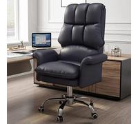 YCVAWEOD Office Chair with Wheels, Adjustable PU Leather Swivel Rolling Desk Chair for Home & Office Use LWX