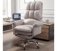 YCVAWEOD Office Chair with Wheels, Adjustable PU Leather Swivel Rolling Desk Chair for Home & Office Use LWX