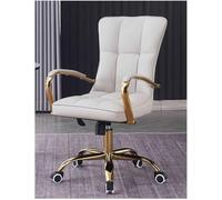 YCVAWEOD Office Chair Work Leather Desk 89-98 Cm Height Adjustment Mid-Back Task Swivel Steel Legs Computer Desk Comfort LWX
