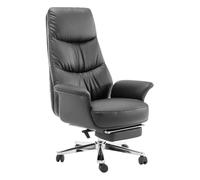 YCVAWEOD Office Chair Work Swivel Leather Executive Desk With Adjustable Backrest And Retractable Footrest Computer Comfort LWX