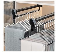 YCVAWEOD Pants Rack Pull-out Closet Rod Extendable Wardrobe Clothing Rail Heavy Duty Adjustable Closet Rod Wardrobe Organizer Hanger (Size : 55.5cm) LWX