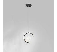 YCVAWEOD Pendant Lights, Nordic Modern Pendant Lights Hardware Glass Height Adjustable Lamps LED Base Chandelier Elegant Noble Suitable for Sitting Room Coffee Shop Suspension Lamp(Black) LWX
