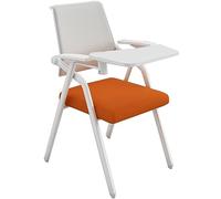 YCVAWEOD Portable Folding Office Chair with Writing Desk Comfortable Conference Chair for School & Dining Space-Saving Training Chair (Orange) LWX