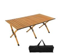 YCVAWEOD Portable Folding Picnic Table 150cm Aluminum Camping Table for Outdoor BBQ Garden Backyard - Lightweight Rollable Design for Easy Transport and Setup LWX