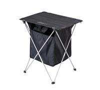 YCVAWEOD Portable Folding Table - Lightweight Aluminum Camping Table for Outdoor Use Garden and Picnics - Compact Easy to Carry Black Color LWX
