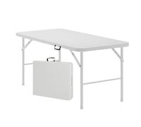YCVAWEOD Portable Outdoor Folding Table 152cm Picnic Table with Handle Easy to Carry Ideal for Camping Weddings Office Events Parties - Lightweight & LWX