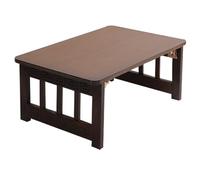 YCVAWEOD Portable Wooden Folding Coffee Table - Low Profile Floor Table for Living Room, Tea Room & Bay Window - Sturdy Solid Construction (Brown, 60x40x36cm) LWX