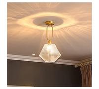 YCVAWEOD Post-Modern Luxury LED Chaner, All-Copper Glass Single Head Lamp for Villa, Home, Hall, Bedroom - E27 Pendant Lights LWX