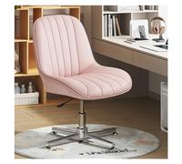 YCVAWEOD Professional Adjustable Mid-Back Office Chair Without Arms Cross-Legged Design Swivel Desk Chair No Wheels Ideal For Computer Work & Vanity Use LWX