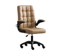 YCVAWEOD Professional Executive Office Chair Home Office Desk Chairs With Flip-Up Armrest, Faux Fur Rolling Desk Chair Computer Desk Chair(Khaki) LWX