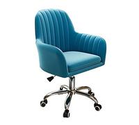 YCVAWEOD Professional Modern Adjustable Armless Office Desk Chair With Wide Seat And Pu Leather Padding Swivel Vanity Chair For Makeup Orange Color No Wheels LWX