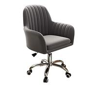 YCVAWEOD Professional Modern Armless Office Desk Chair With Adjustable Design And Wide Seat Pink Pu Leather Swivel Vanity Chair For Makeup Vanity LWX