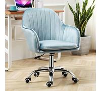 YCVAWEOD Professional Modern Armless Swivel Desk Chair With Adjustable Wide Seat For Makeup Vanity Pu Leather Padded No Wheels (Khaki) LWX