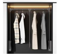 YCVAWEOD Pull Down Closet Rod, Pull Down Wardrobe Rail, Pull Down Closet Rod,Double Buffer Liftable Clothes Hanger, And Closet Clothing Storage,Black-550 LWX