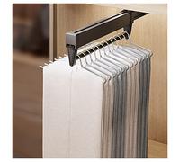 YCVAWEOD Pull Out Clothes Hanger Rod Adjustable Wardrobe Clothing Rail Hanger Rack Bar Sliding Wardrobe Closet Valet Rod For Pants & Clothes (Color : Black, Size : 555mm) LWX