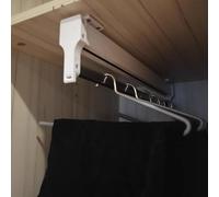 YCVAWEOD Pull-out Clothes Rail Rack 30-60 Cm, Adjustable Heavy Duty Steel Clothes Hanger Rod For Wardrobe Space Saving, Load 25 Kg (A 550mm/21.6inch) LWX