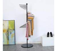 YCVAWEOD Pull Out Pants Hangers,Floor Standing Scarf Display Stand, 30 Rods Metal Clothing Rack, Commercial Scarves Rack, Home Pants Hanger, for Hanging Organize Pants (Black 170cm) LWX