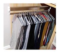 YCVAWEOD Pull Out Pants Hangers Trousers Rack Extendable Clothes Rail For Closet - Pull Out Closet Rod With 2 Sliding Rail Adjustable 30-80cm, Wardrobe Rail Clothes Rack, Load-bearing 25kg LWX