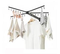 YCVAWEOD Pull Out Pants Rack Wall-Mounted Folding Clothes Drying Rack, Household Invisible Clothes Drying Rod, Indoor Folding Telescopic Trouser Rack,Black3,size LWX