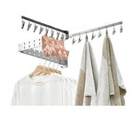 YCVAWEOD Pull Out Pants Rack Wall-Mounted Folding Clothes Drying Rack, Household Invisible Clothes Drying Rod, Indoor Folding Telescopic Trouser Rack,Gray2,size LWX