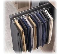 YCVAWEOD Push-Pull Wardrobe Clothing Rail Adjustable Clothes Hanger Rod Steel Sliding Pants Hanger Bar Wardrobe Hanging Clothes Rod, black (Size : 460mm) LWX