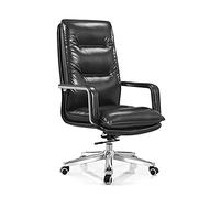 YCVAWEOD Reclining Boss Chair Comfortable Sedentary Office Chair Native Sponge Cushion Bread Chair Randomly Rotating Business Seat Executive Desk Chair for Home (Color : Nero, Size : Pulley feet) LWX
