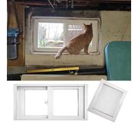 YCVAWEOD Rectangular Shed Transom Windows Kit with Screen and Clear Glass Outdoor Bathroom Shower Sliding Window Large Playhouse Window Set (50x24in) LWX