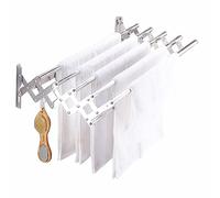 YCVAWEOD Retractable Wall Dryer Extendable Foldable Laundry Drying Rack Airer Washing Line Clothes Rod Towel Rail Coat Hanger with Bar Hook,50cm LWX