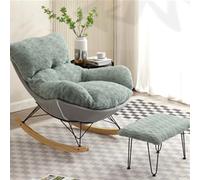 YCVAWEOD Rocking Chair Nursery Upholstered Glider Rocker High Backrest Nursery Rocker Comfortable Stylish Accent Armchair for Living Rooms Bedrooms Offices blue LWX